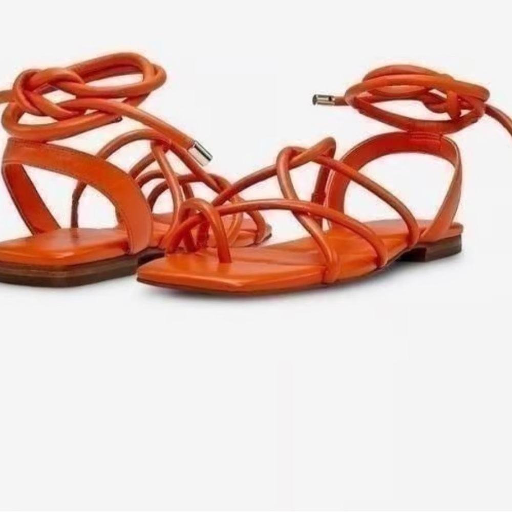 Vince Camuto Gold and Orange Strappy Sandals